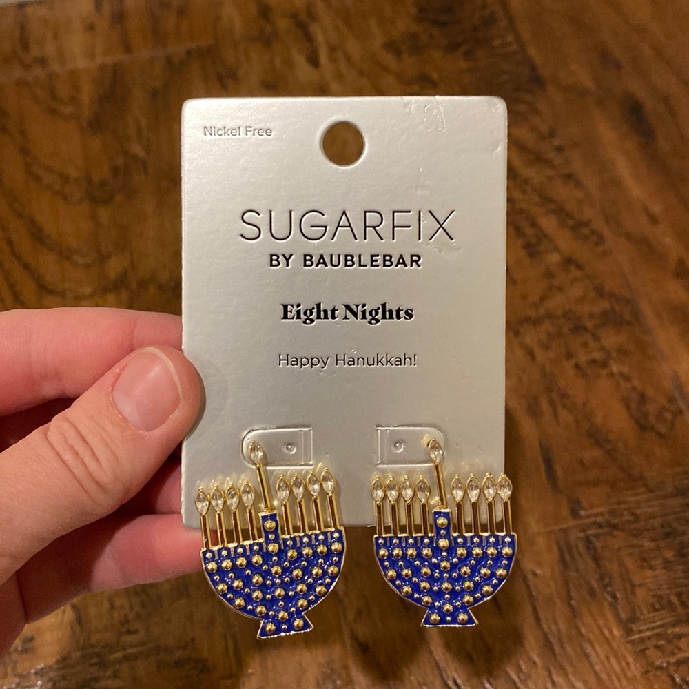 NEW Sugarfix by Baublebar Hanukkah Eight Nights Earrings